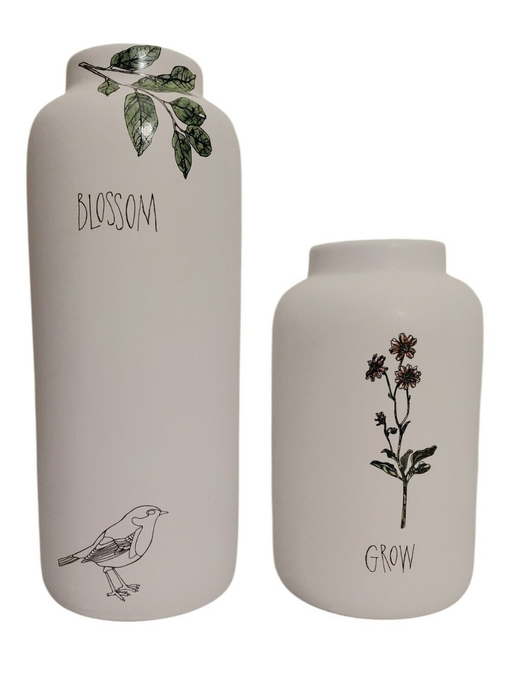 Ashland Blossom & Grow Nature Scene Ceramic Vase Set
